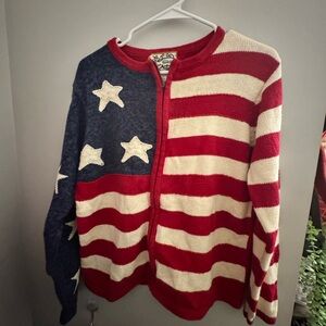 Patriotic Red, White, and Blue Cardigan